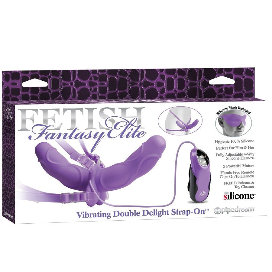 FETISH FANTASY ELITE - VIBRIERENDER DOUBLE DELIGHT STRAP-ON LILA