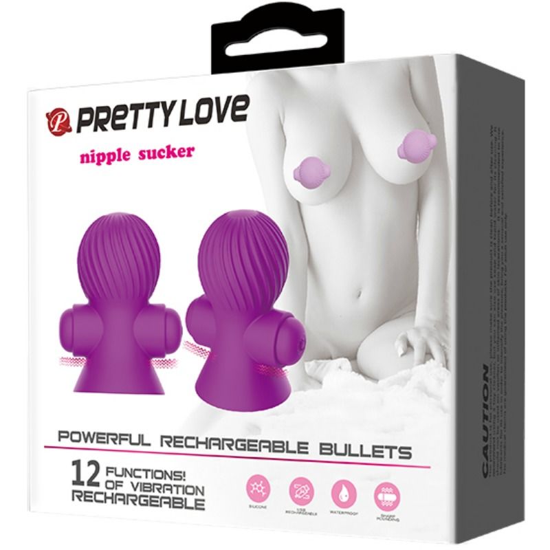 PRETTY LOVE - STIMOLATORI PER CAPEZZOLI 12M VIBRAZIONE LILLA