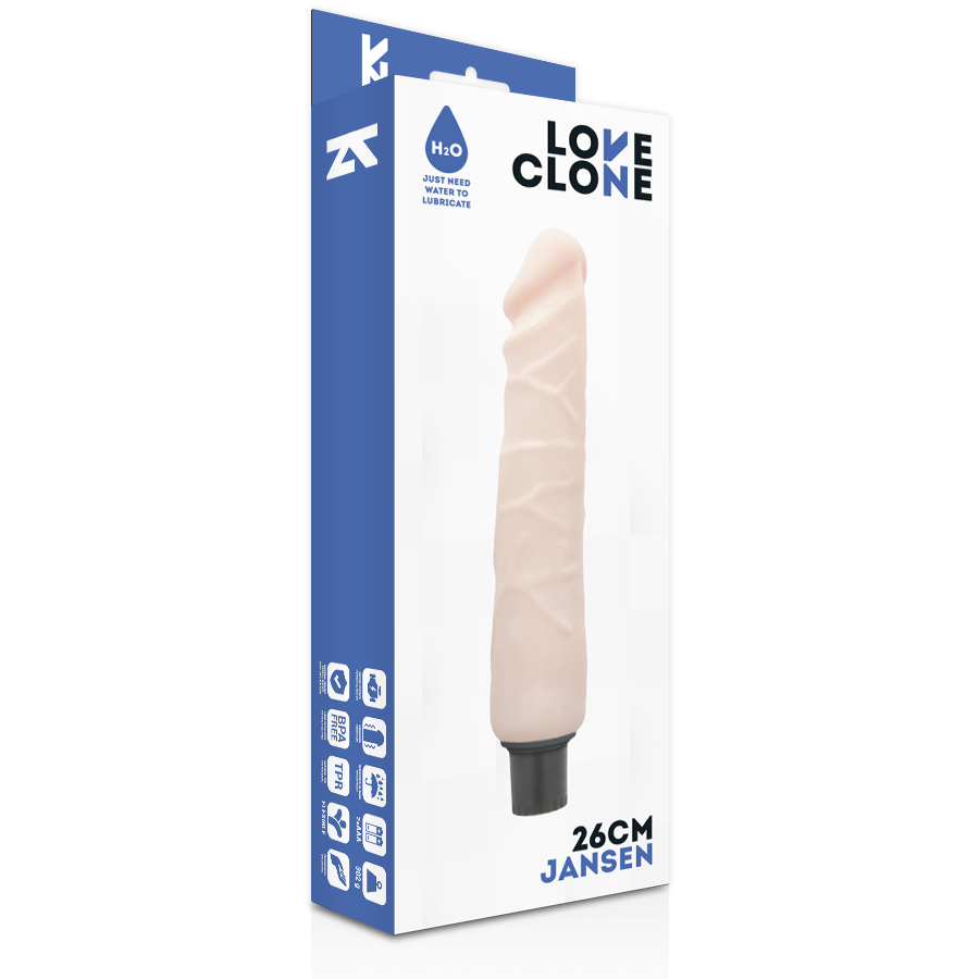 LOVECLONE - JANSEN SELBSTSCHMIERENDER VIBRATOR 26 CM -O- 4,2 CM