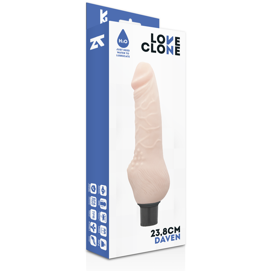 LOVECLONE - DAVEN AUTOLUBRIFICANTE REALISTICO 23,8 CM -O- 3,8 CM