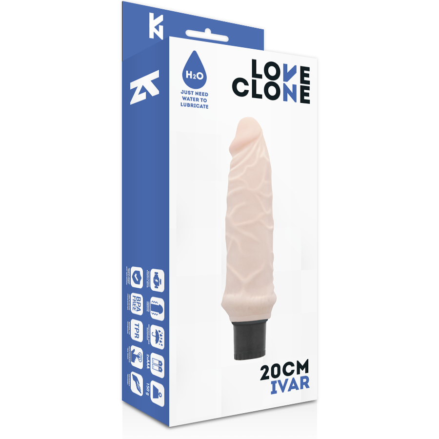 LOVECLONE - IVAR SELBSTSCHMIERENDER VIBRATOR 20 CM -O- 3,7 CM