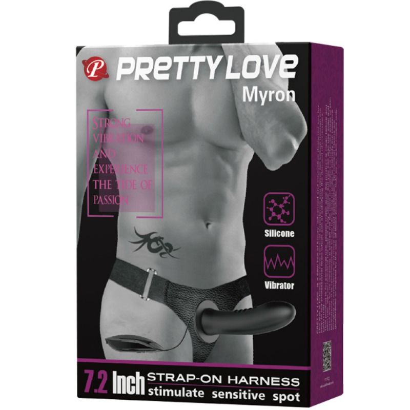 PRETTY LOVE - MYRON STRAP ON WITH VIBRATION AND HOLLOW DILDO