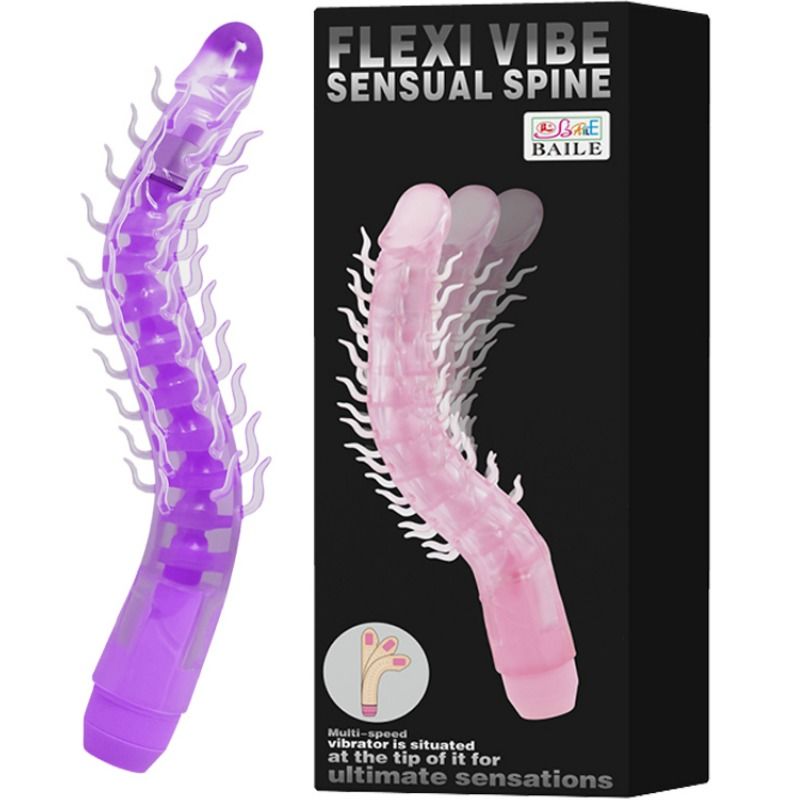 BAILE - FLEXI VIBE SENSUAL SPINE BIEGBARER VIBRIERENDER DILDO LILA 23,5 CM