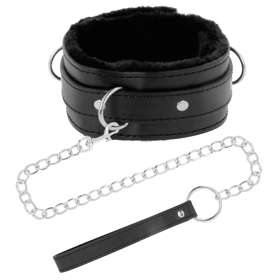 DARKNESS - HALSKETTE FÜR BEQUEME HALTUNG MIT LEDERKETTE