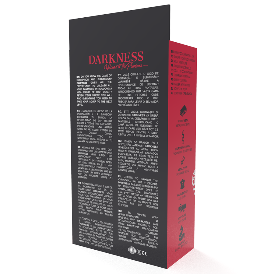 DARKNESS - HALSKETTE FÜR BEQUEME HALTUNG MIT LEDERKETTE