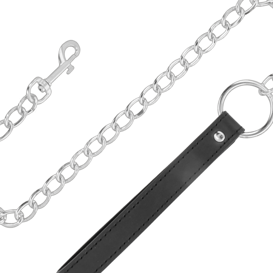 DARKNESS - HALSKETTE FÜR BEQUEME HALTUNG MIT LEDERKETTE