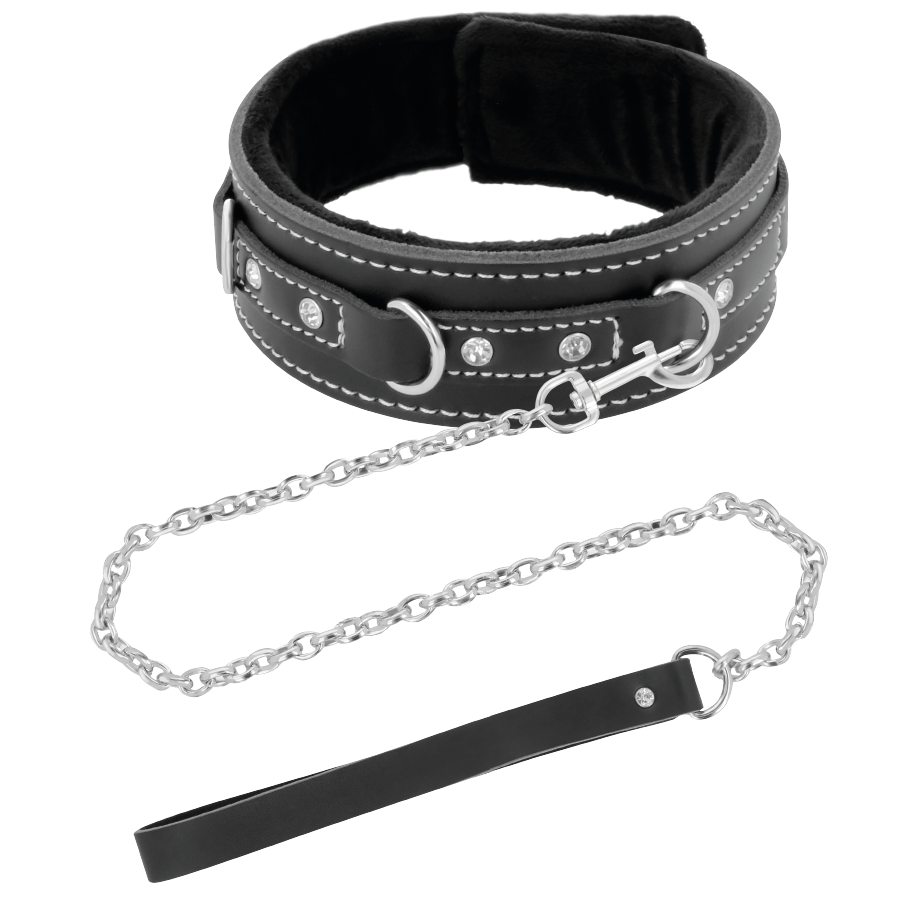 DARKNESS - HOCHWERTIGE LEDERKETTE MIT LEINE