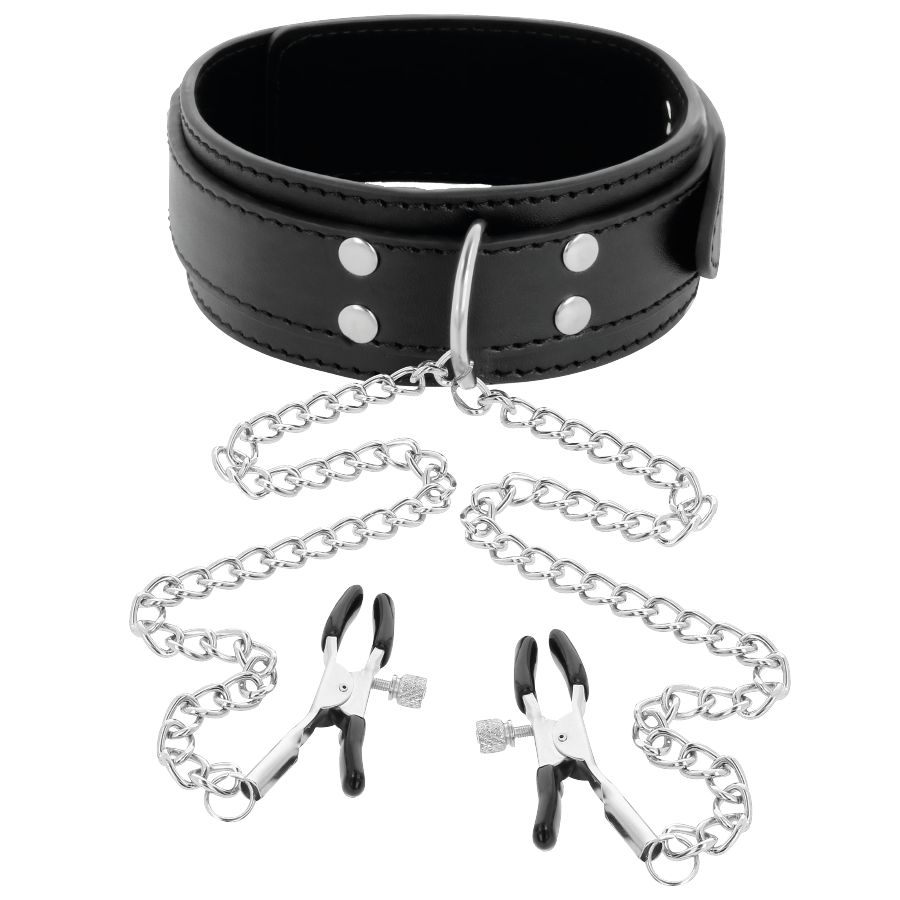 DUNKELN - HALSBAND MIT NIPPELKLEMMEN SCHWARZ