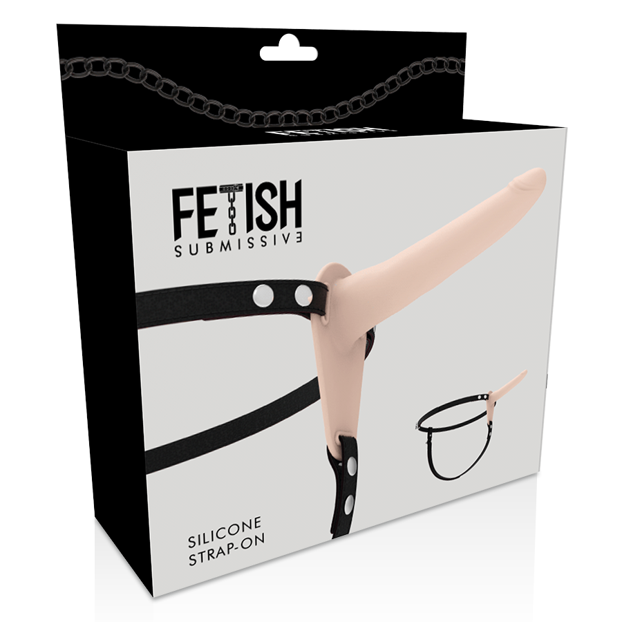 FETISCH DEVOT-HARNESS - HAUTFARBENES SILIKON 15 CM