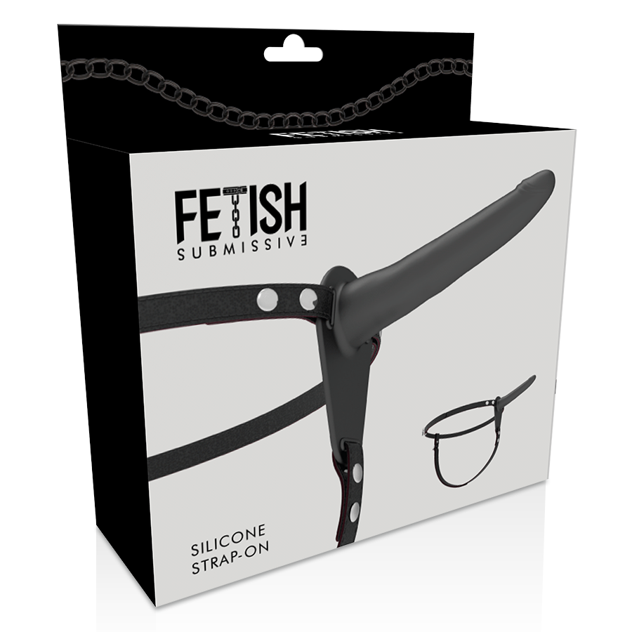 FETISCH DEVOT-HARNESS - SCHWARZES SILIKON 15 CM