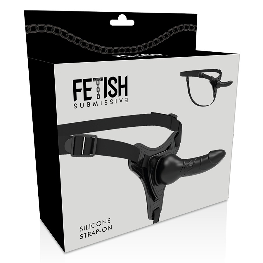 FETISCH DEVOT HARNESS - SCHWARZES SILIKON REALISTISCH 16 CM