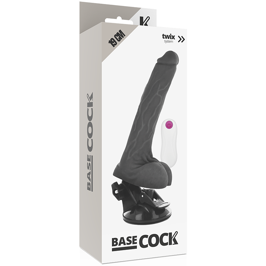 BASECOCK - REALISTISCHER VIBRATOR MIT FERNBEDIENUNG, HAUTFLEISCH 19 CM -O- 4 CM