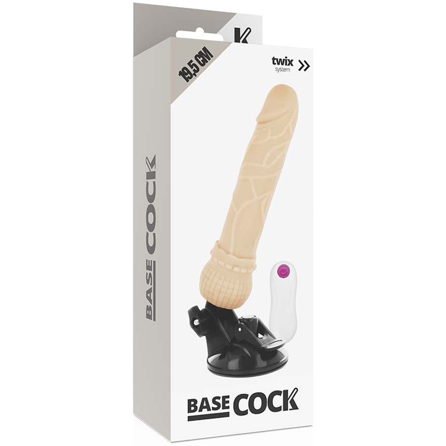 BASECOCK - VIBRATORE REALISTICO TELECOMANDO FLESH 19,5 CM -O- 4 CM