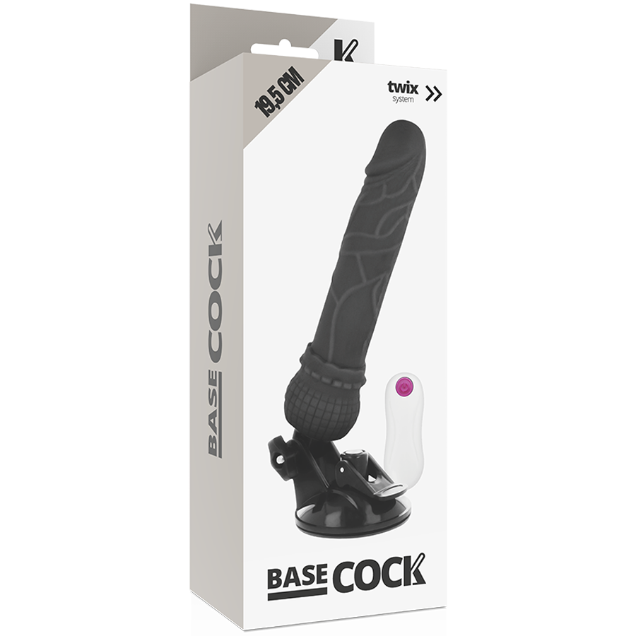 BASECOCK - REALISTISCHER VIBRATOR MIT FERNBEDIENUNG, HAUTFLEISCH 19,5 CM -O- 4 CM