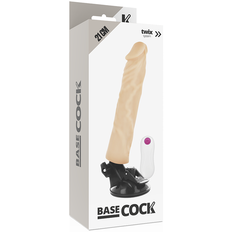 BASECOCK - REALISTISCHER VIBRATOR MIT FERNBEDIENUNG, FLESH 21 CM -O- 4 CM