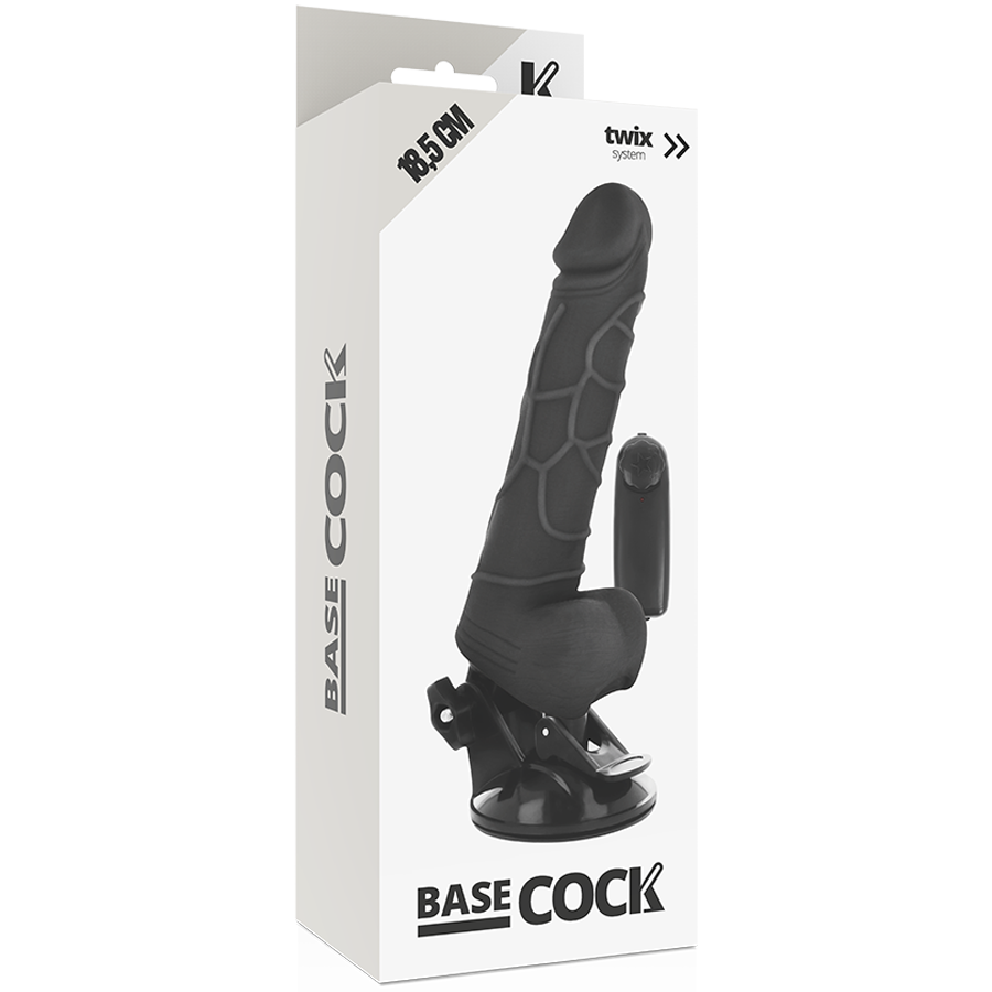 BASECOCK - REALISTISCHER VIBRATOR MIT FERNBEDIENUNG, FLEISCH 18,5 CM -O- 4CM