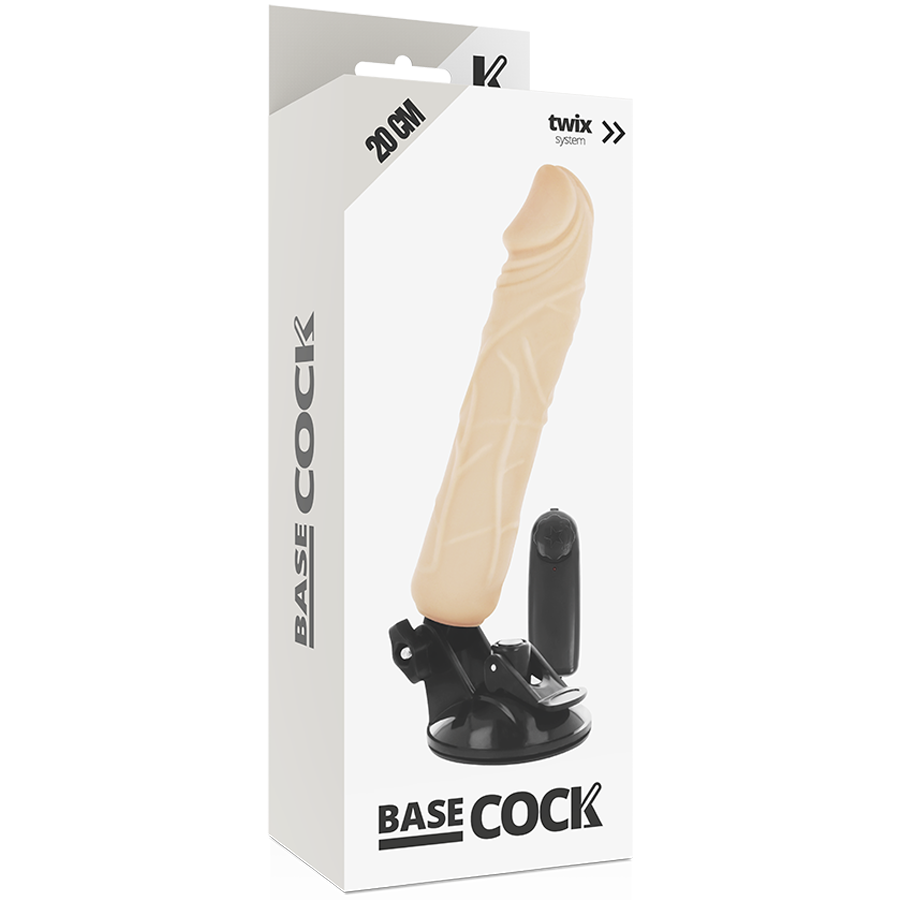 BASECOCK - VIBRATORE REALISTICO TELECOMANDO FLESH 20 CM -O- 4 CM