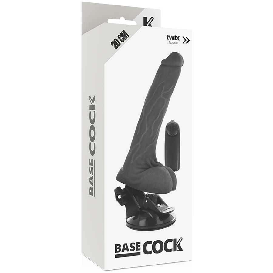 BASECOCK - REALISTISCHER NATÜRLICHER FERNBEDIENUNGSVIBRATOR MIT HODEN 20 CM -O- 4 CM