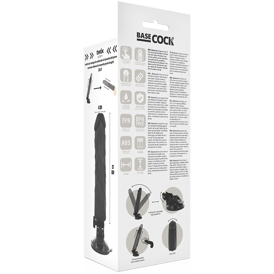 BASECOCK - REALISTISCHER VIBRATOR MIT FERNBEDIENUNG, FLESH 21 CM -O- 4 CM