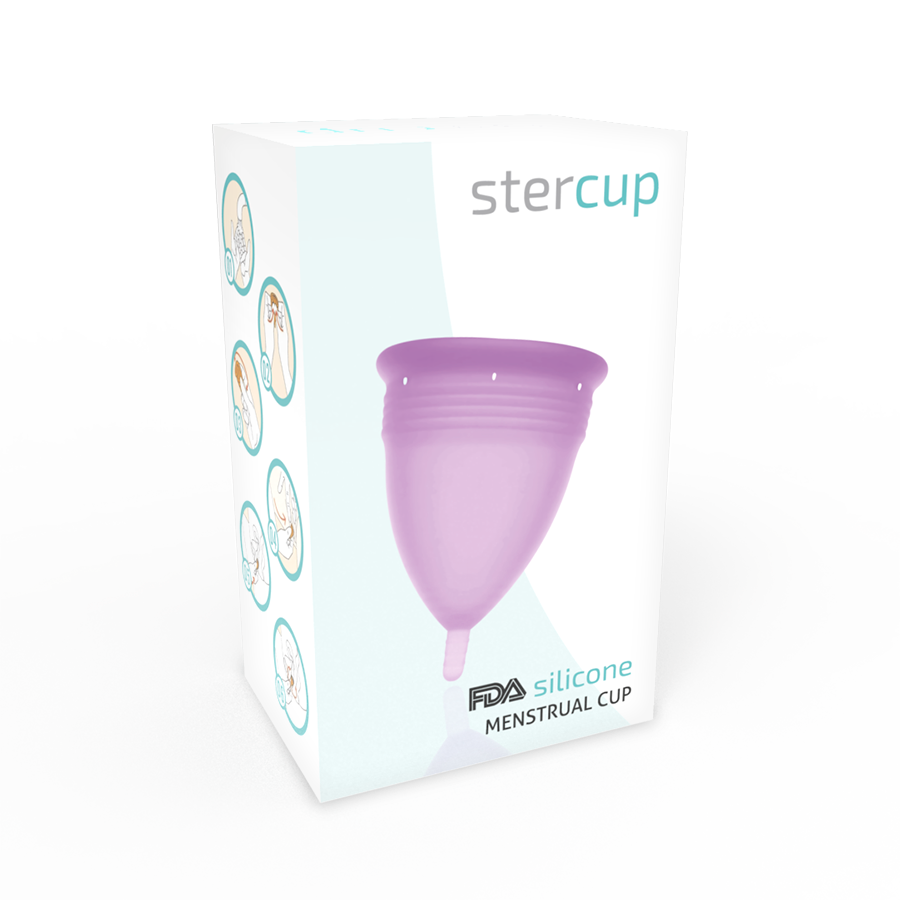 STERCUP - FDA SILIKON MENSTRUATIONSTASSE VIOLETT - GRÖSSE L