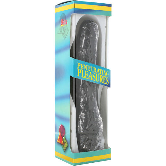 SEVEN CREATIONS - VINYL P-FORM VIBRATOR SCHWARZER PENIS 20 CM