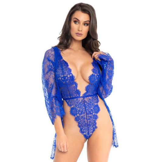 LEG AVENUE - TEDDY E VESTAGLIA BLU S