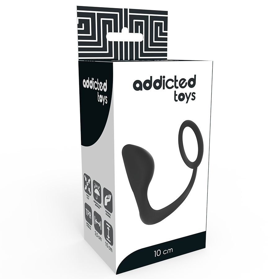 ADDICTED TOYS - ANALPLUG MIT SCHWARZEM PENISRING