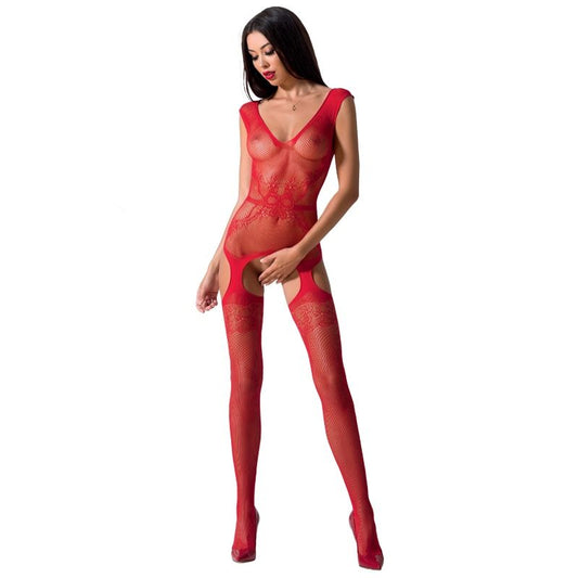 PASSION - BODYSTOCKING DONNA BS062 ROSSO TAGLIA UNICA