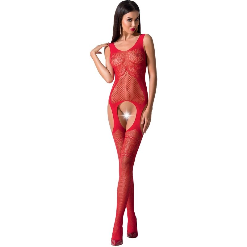 PASSION - FRAU BS061 SCHWARZER BODYSTOCKING EINE GRÖSSE