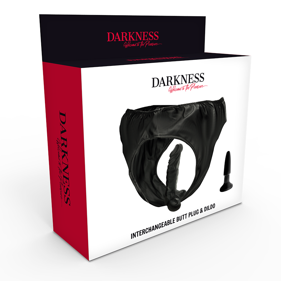 DARKNESS - PANTIES MIT PLUG UND WECHSELDILDO