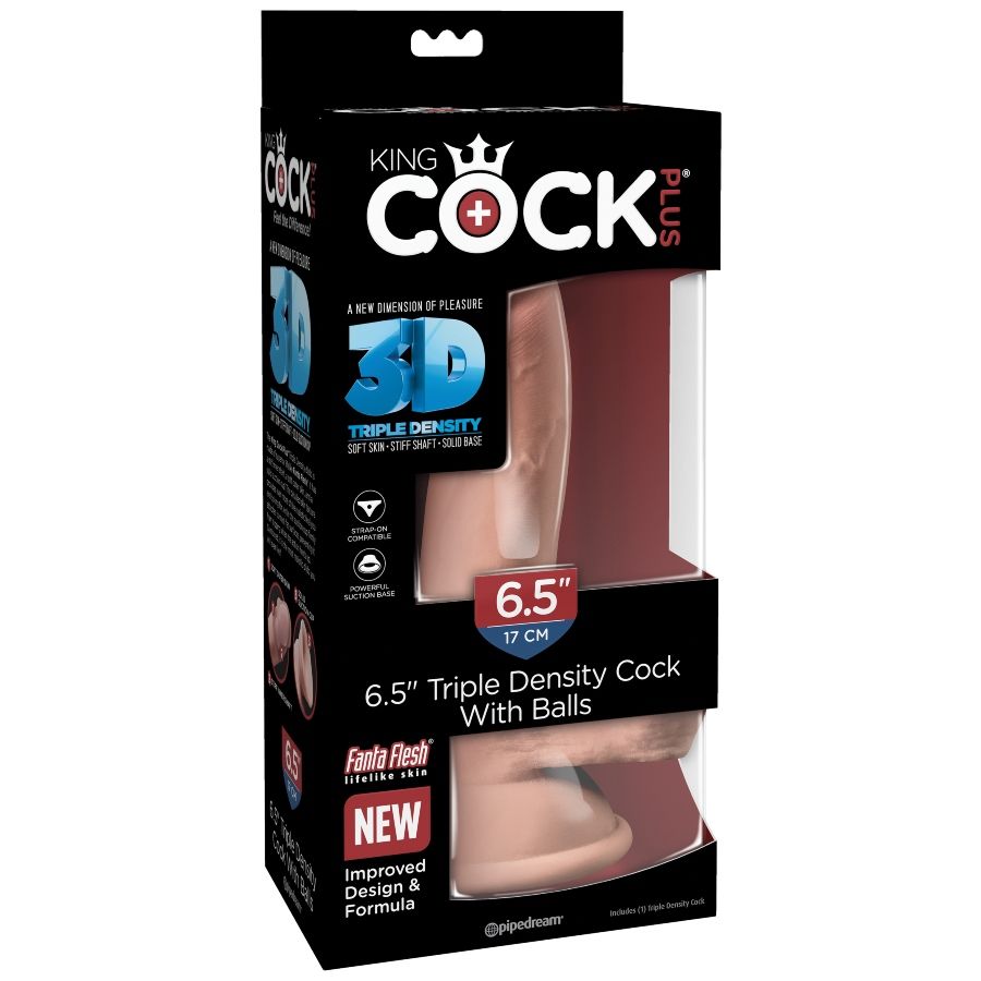 KING COCK - DILDO MIT DREIFACHDICHTE 14 CM