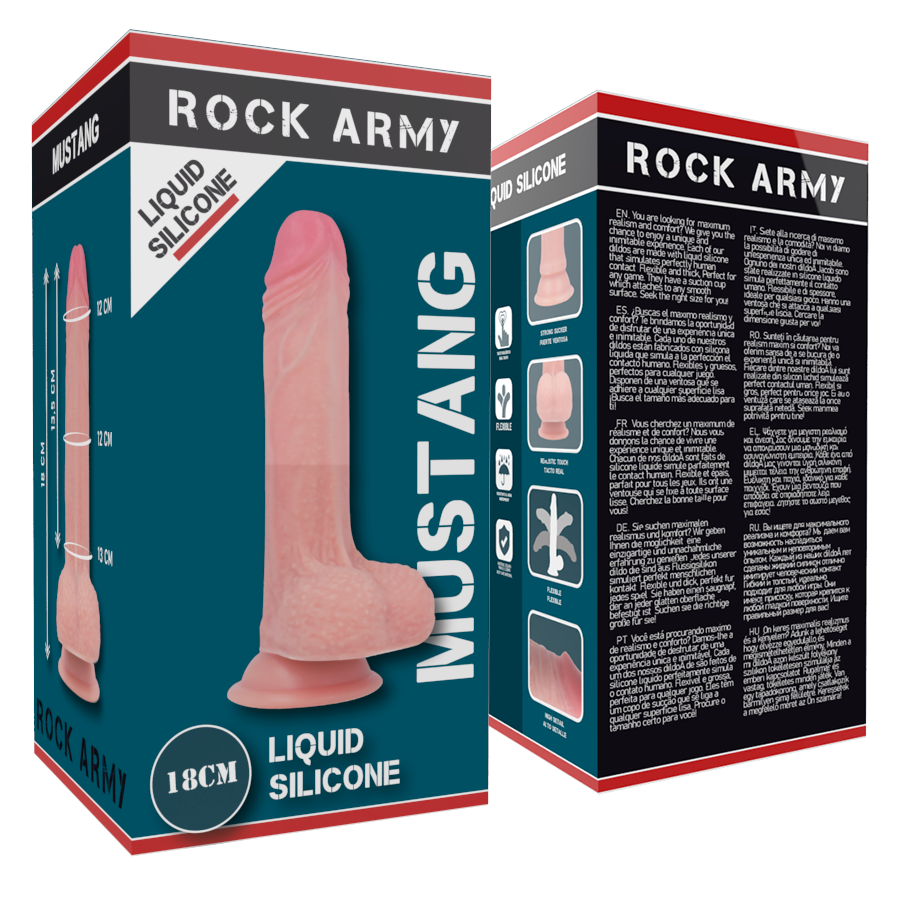 ROCKARMY - SILICONE LIQUIDO PREMIUM MUSTANG REALISTICO 18 CM -O- 4,14 CM