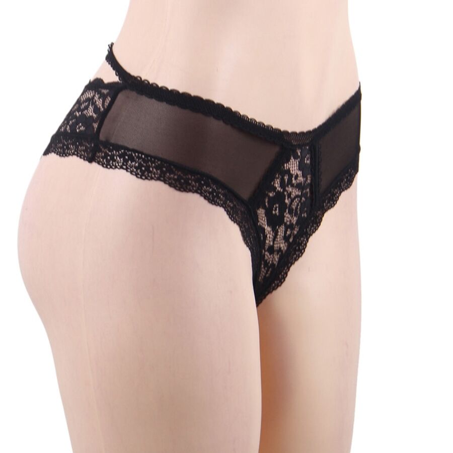 QUEEN LINGERIE - HÖSCHEN AUS SPITZE MIT BLUMENMUSTER S/M