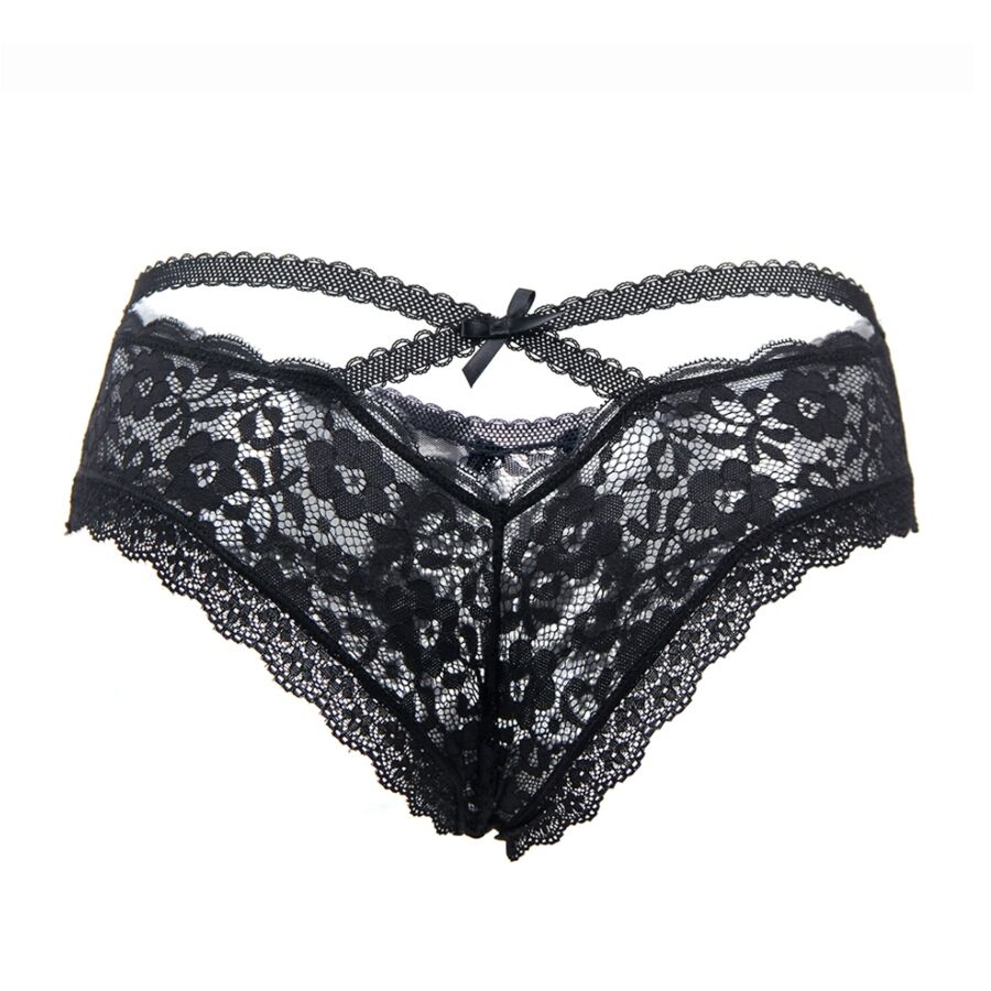 QUEEN LINGERIE - HÖSCHEN AUS SPITZE MIT BLUMENMUSTER S/M