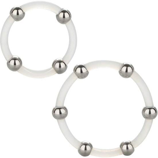 CALEXOTICS - RINGSET AUS SILIKON MIT STAHLPERLEN