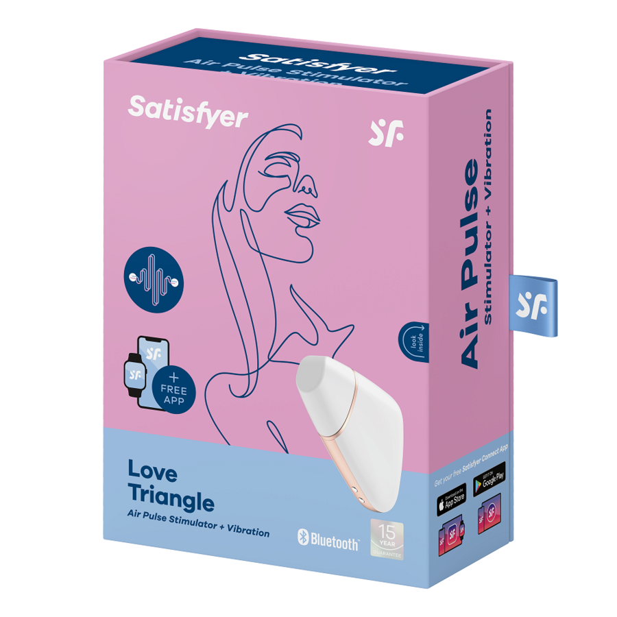 SATISFYER - LOVE TRIANGLE AIR PULSE STIMULATOR &amp; VIBRATOR SCHWARZ