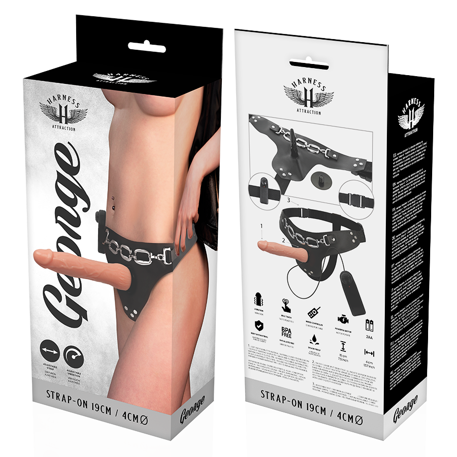 HARNESS ATTRACTION - RNES GEORGE REALISTIC VIBRATOR 19 CM -O- 4 CM