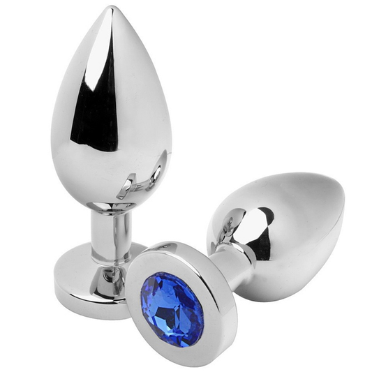 METAL HARD - PLUG ANALE DIAMANTE BLU MEDIO 7,62CM