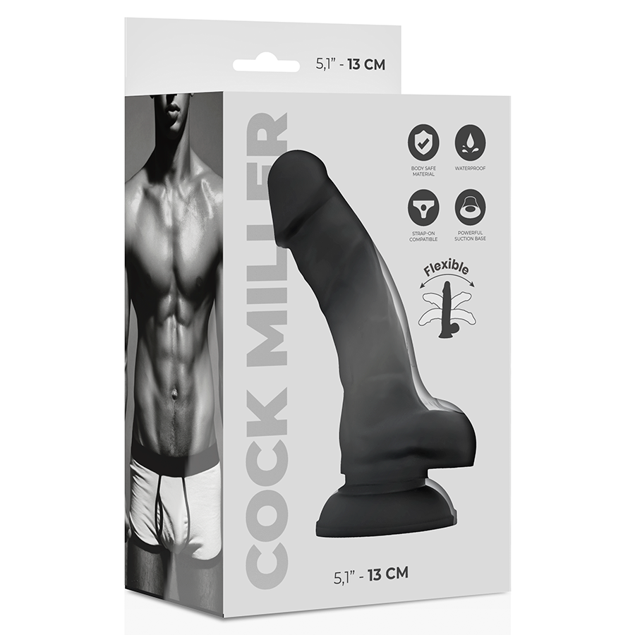 COCK MILLER - SILIKONDICHTE COCKSIL ARTIKULIERBAR SCHWARZ 13 CM