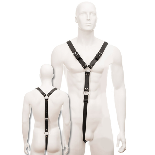 LEDER BODY - HARNESS HERREN SCHWARZ