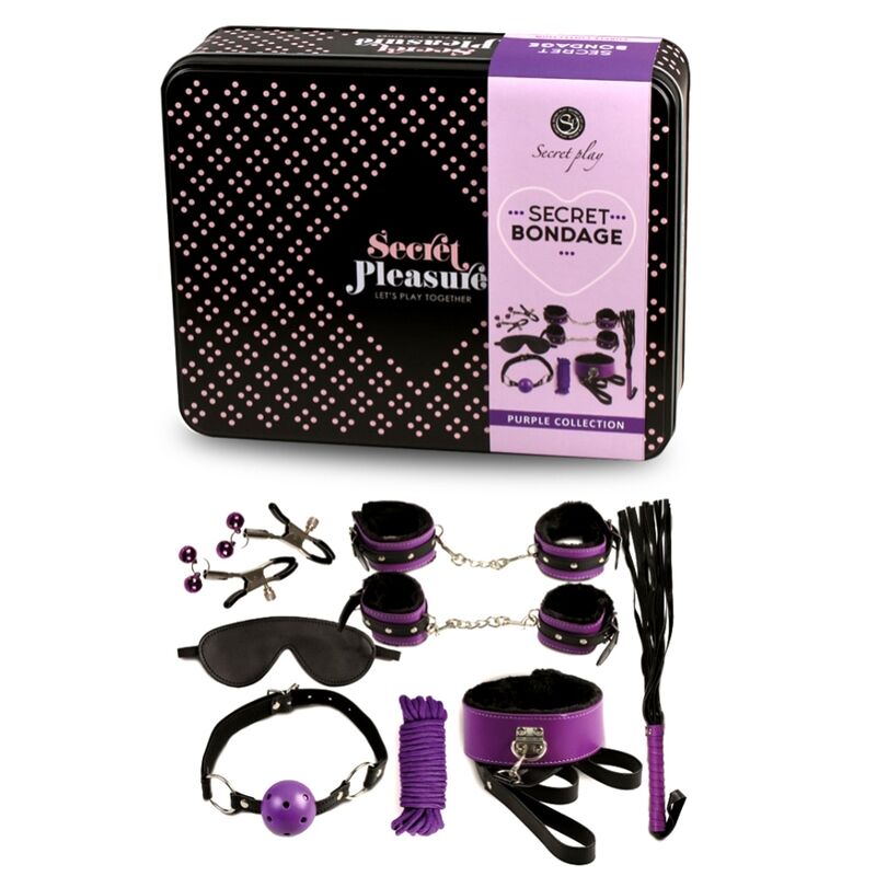 SECRETPLAY - BDSM SET 8PZ VIOLA/NERO