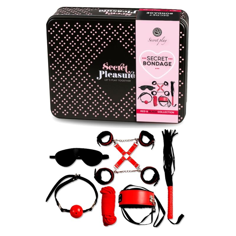SECRETPLAY - BDSM SET 6 PEZZI COLLEZIONE ROSSA