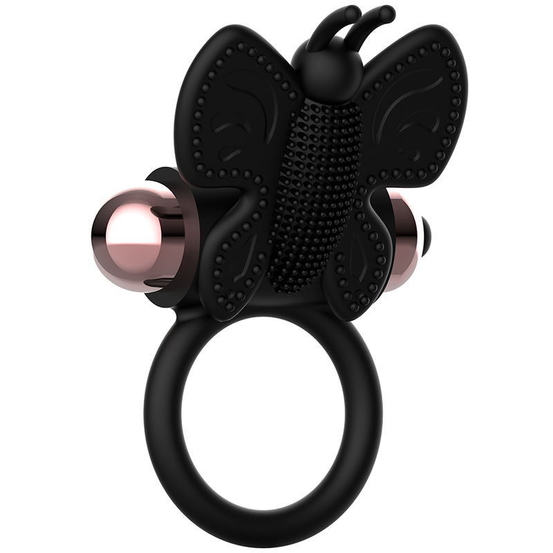 COQUETTE CHIC DESIRE - ANELLO PER IL PENE FARFALLA CON VIBRATORE NERO/ORO