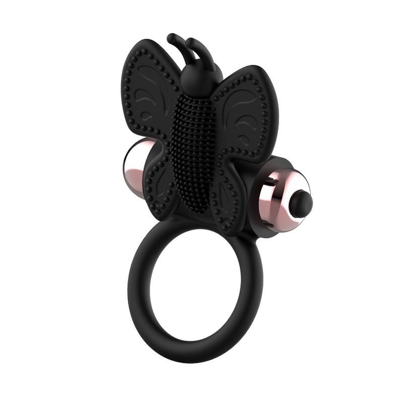 COQUETTE CHIC DESIRE - ANELLO PER IL PENE FARFALLA CON VIBRATORE NERO/ORO