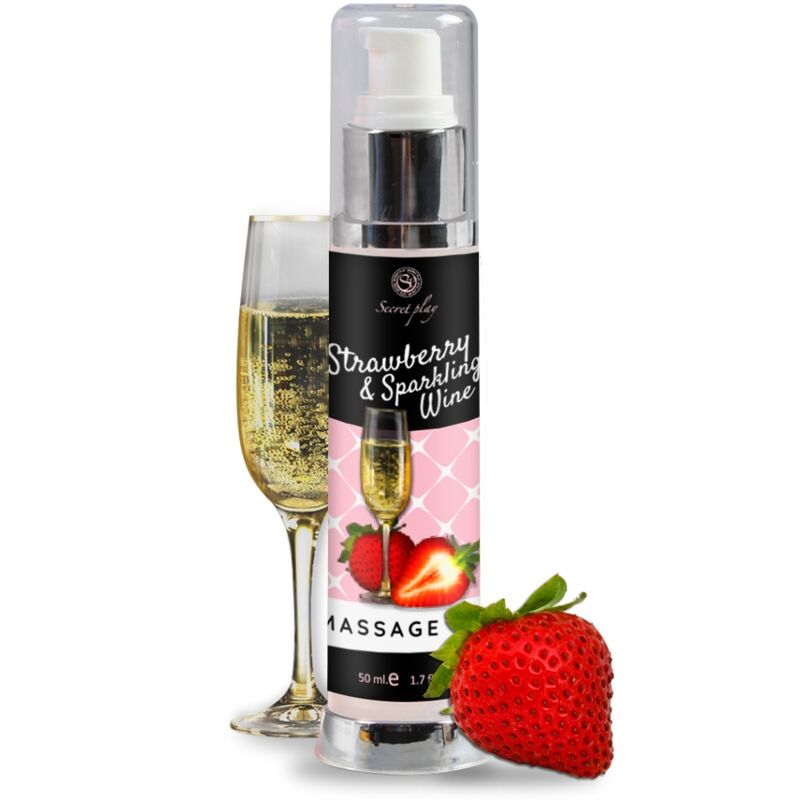 SECRETPLAY - OLIO PER MASSAGGIO FRAGOLE E VINO SPUMANTE 50 ML