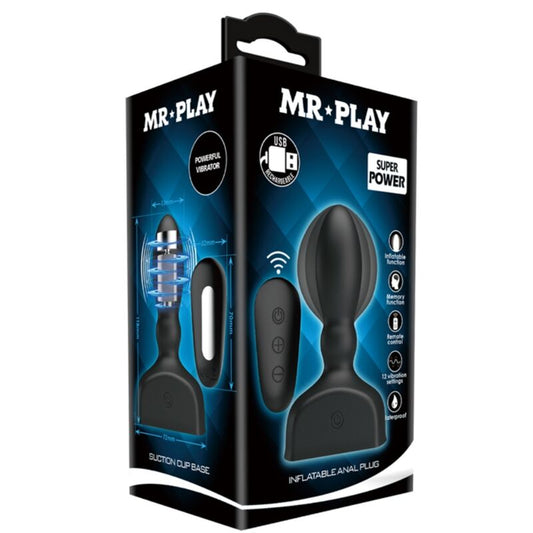 MR PLAY - PLUG ANALE GONFIABILE NERO TELECOMANDO