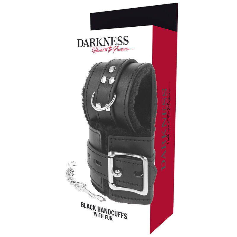 DARKNESS - SCHWARZ GEFÜTTERTE BDSM HANDSCHELLEN