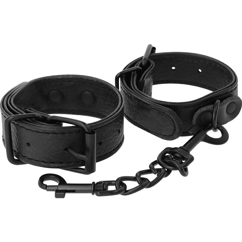 DARKNESS - WIDE THIN TEXTURED HANDCUFFS