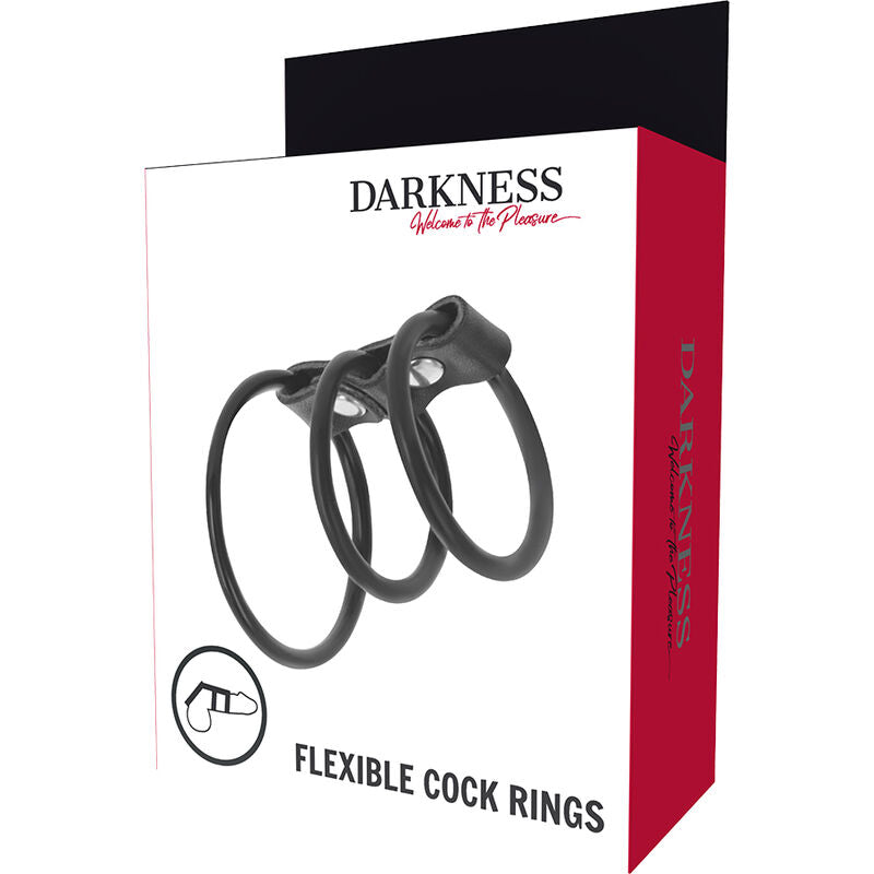 DARKNESS - SET MIT 3 FLEXIBLEN PENISRINGEN