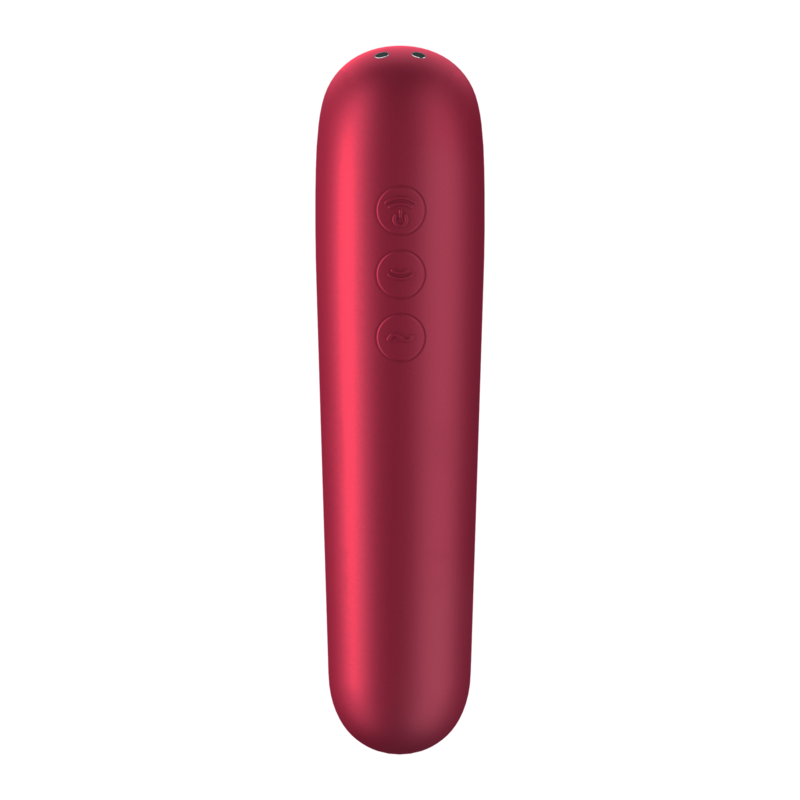 SATISFYER - VIBRATORE E ASPIRATORE DUAL LOVE CON ARIA PULSATA ROSSO